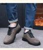 Men's Winter Warm Snow Boots Lace-Up Non-Slip Short Ankle Booties With Faux Fur Lining Comfortable Work Sneakers Casual Walking Loafers Shoes for Men