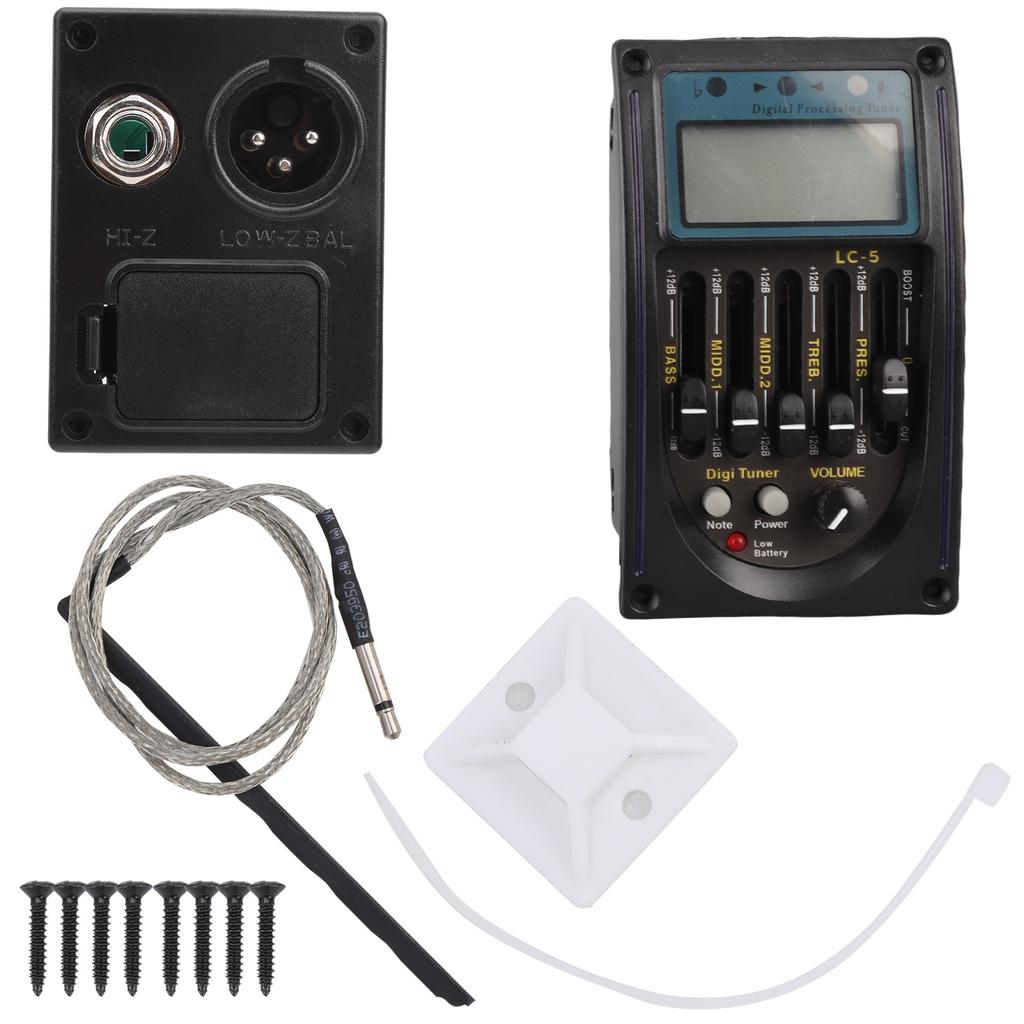 5 Band Guitar Pickup LCD Equalizer Tuning Adjustable Musical Instrument Supplies