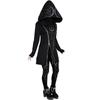 Damska gotycka kurtka z kapturem Street Goth Punk Style czarna długa bluza z kapturem Harajuku Oversized Zip-up Y2K znosić topy