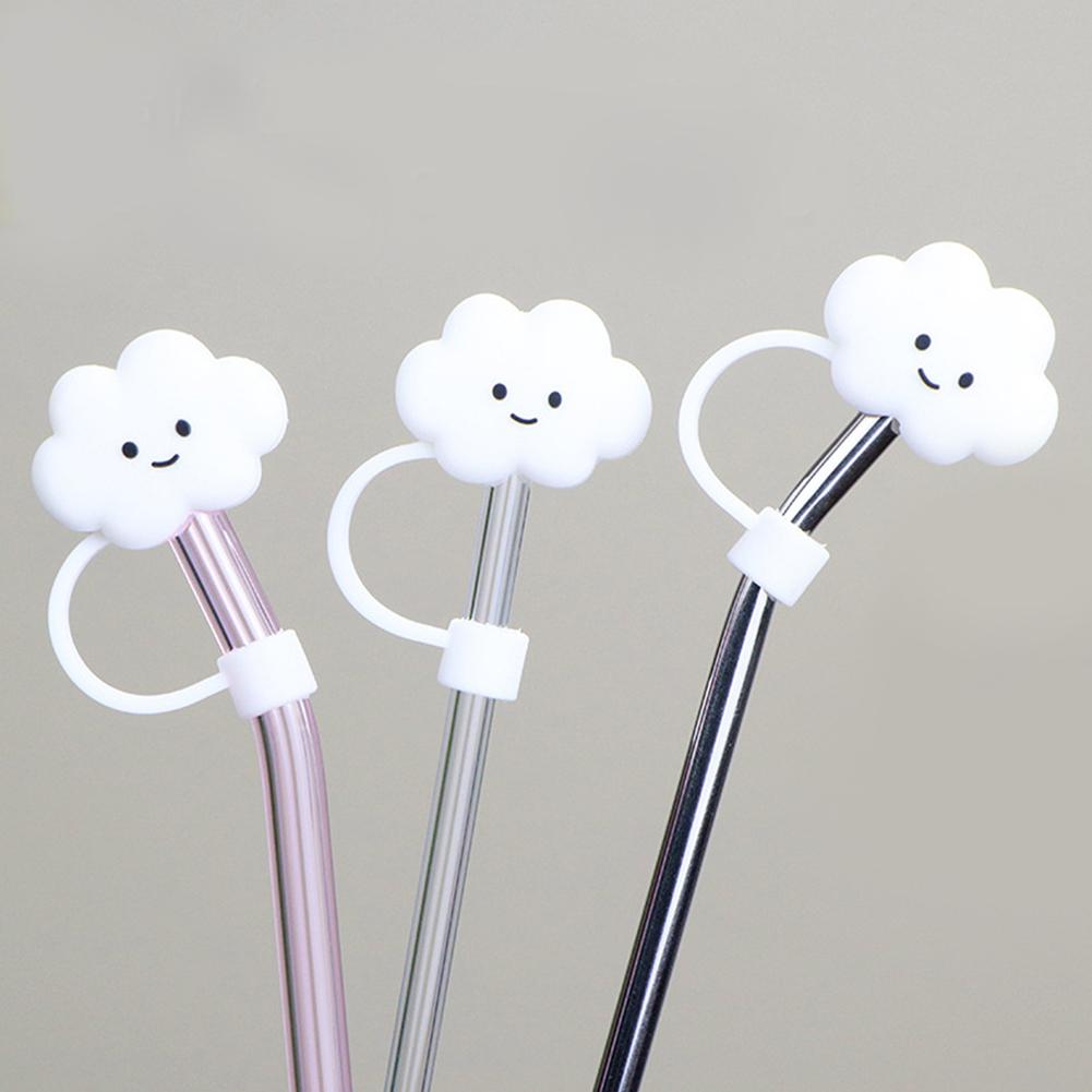 4/6/8pcs Silicone Straw Tips Cover Protection Dustproof Plugs For Straw Cap Cartoon Reusable Straw Protection Plug Accessories