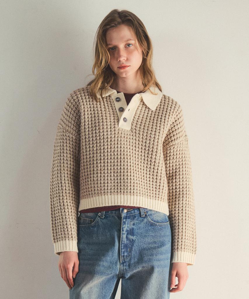 Aueonoseuteljia Honey House Crop Knit_Beige