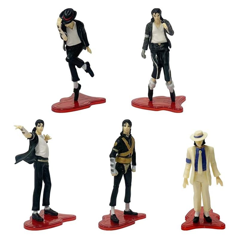 Rock Star Michael Pvc Figure 5pcs Collectible Statue Desktop Display Model Home Decoration Adult Fan Collection Gift