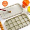 3 IN 1 Multi-Use Paint Brush Basin with Brushes Holder Washer Trays Palette Box Paint Brush Cleaner Plastic Artist Cleaner Cup
