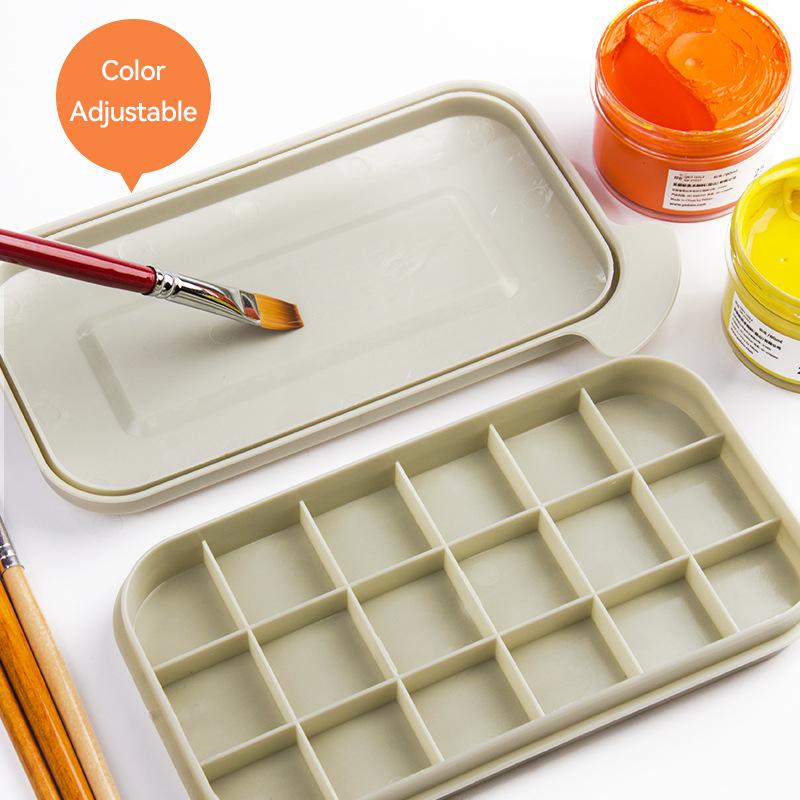 3 IN 1 Multi-Use Paint Brush Basin with Brushes Holder Washer Trays Palette Box Paint Brush Cleaner Plastic Artist Cleaner Cup