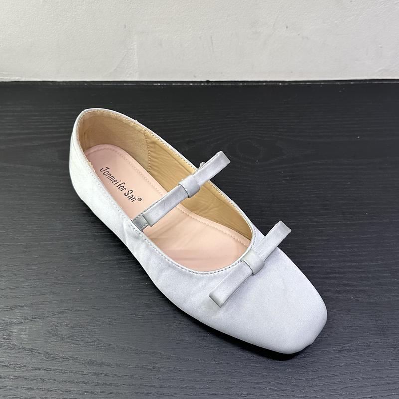 Fashion SUOJIALUN 2025 New Brand Women Flat Shoes Fashion Round Toe Shallow Slip On Bow-knot Ladies Elegant Single Shoes Soft Heel Boat