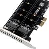 M.2 SATA auf PCIE Adapterkarte Doppelslot M2 SATA Erweiterungskarte PCIe X1/X4/X8/X16 Adapterplatine unterstützt M.2 SSD 2230/42/60/80