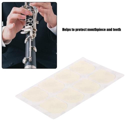 Saxophone Mouthpiece Patch Pads for Soprano, Alto, Tenor Saxophone, and Clarinet, 0.3mm/0.5mm/0.8mm, Available in Two Colors and Shapes (0.3mm White R