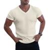 Summer Slim V-neck Sports Breathable Physical Spot Solid Color Short-sleeved Sweat T-shirt Men Short Sleeved