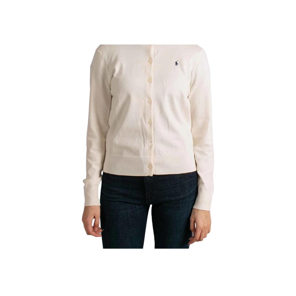 Polo Ralph Lauren Round Neck Cotton Cardigan Sweater Women sweater Natural 211971871-003