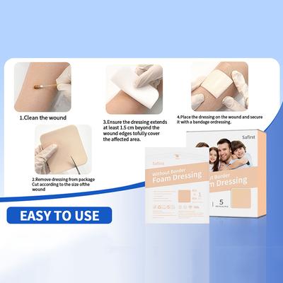 Schiuma Non Adesiva Medicazione Medicazione Ferita Sterile Cerotto per Guarigione Piaghe da Decubito Cura della Ferita 10Cm x 10Cm