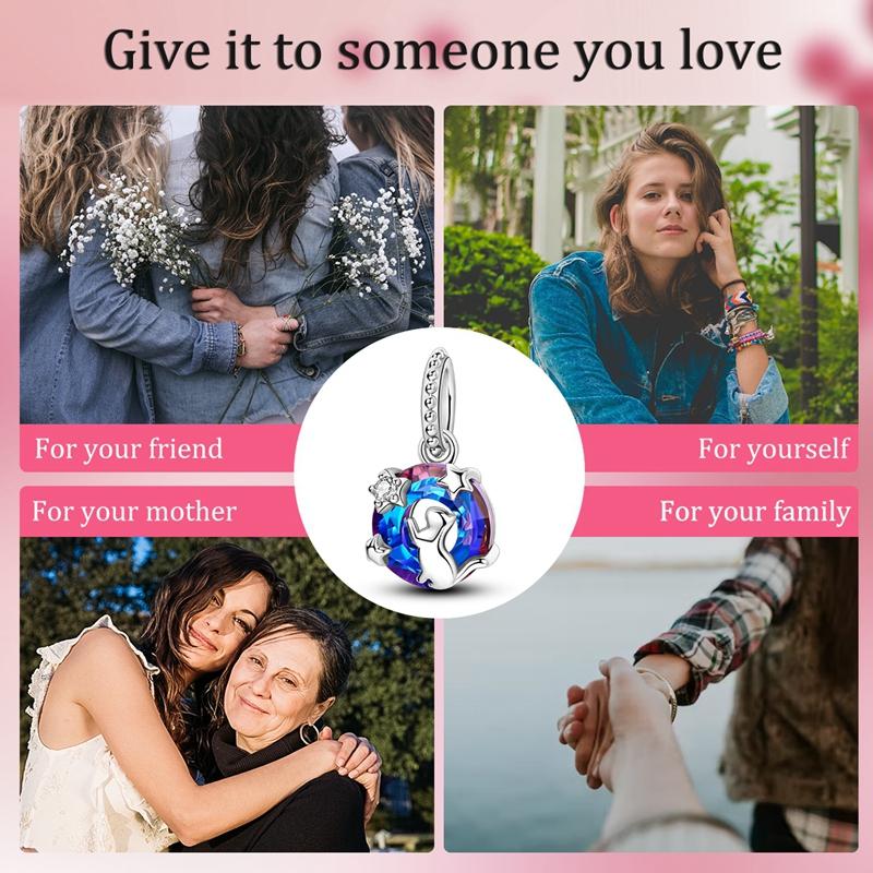 Kupfer Katze Stern Pflücken Glasanhänger Dangle Schmuck Passend für Original Armband Für Frauen DIY Geschenk Party