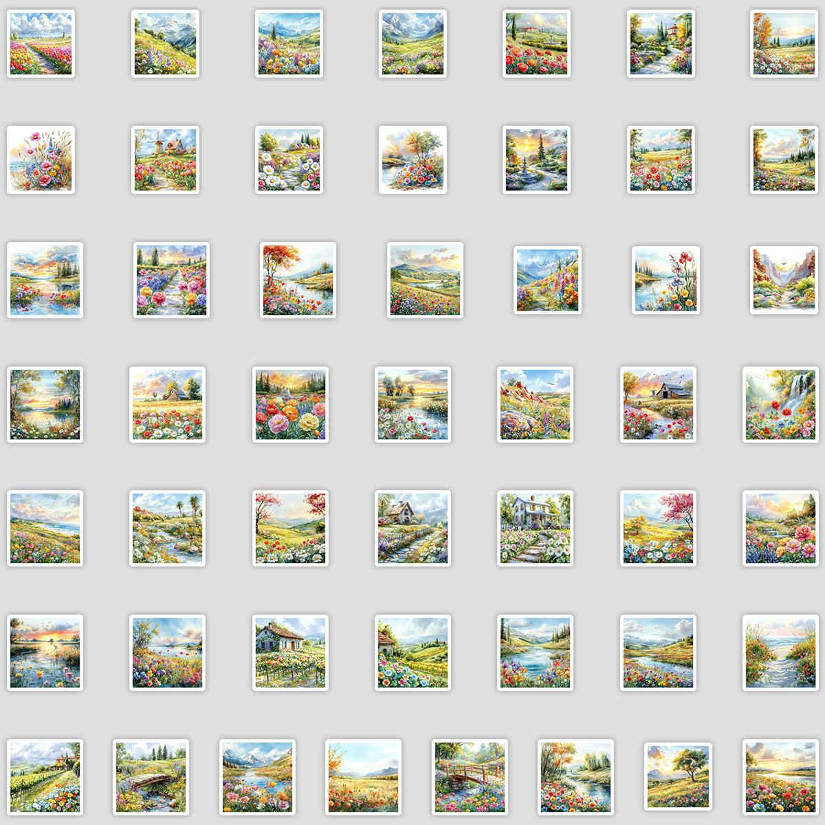 

50 Акварельных Весенних Мечтаний Граффити Наклеек Водный Стакан Мобильный Телефон Компьютер Водонепроницаемые Декоративные Наклейки DIY Наклейки