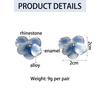 French Fashion Enamel Mosquito Coil Clip on Earrings for Women Blue Butterfly Flower Non Pierced Earrings Jewelry