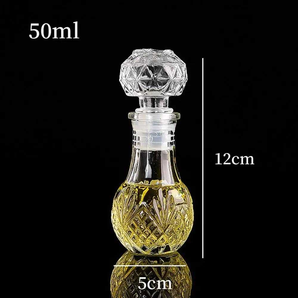 1Pcs 50ml Mini Glass Alcohol Liquor Bottles With Screw Cap Small Empty Spirit Whisky Wine Bottle Whiskey Decanter Bottles