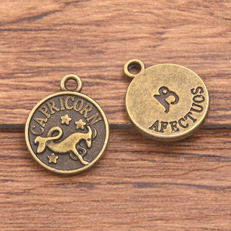 10 or 12pcs 12X15mm DIY retro alloy jewelry accessories 12 constellation pendant