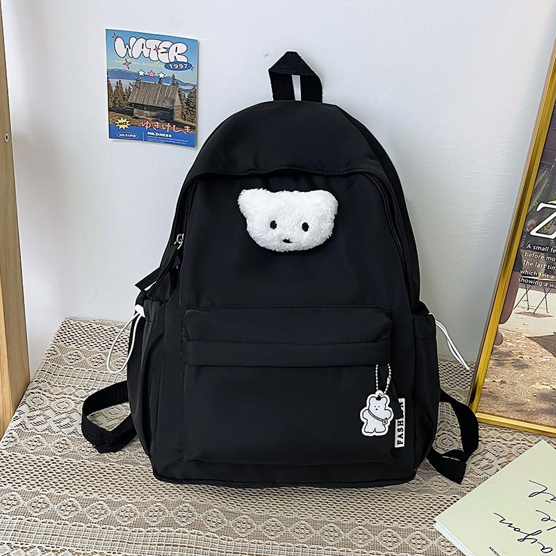 Schoolbag female college student Japanese minimalist style solid color light backpack Mori soft sister college middle school student backpack