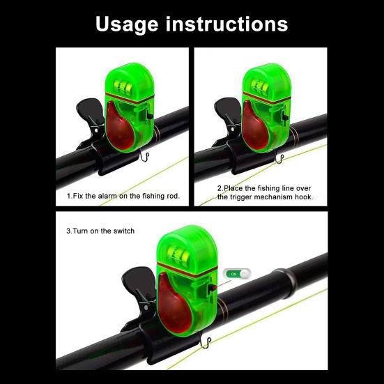 4 stk Fiske Stang Bitt Alarm Vanntett LED Varsel med Høy Summer Clip-On Elektronisk Nattfiske Sensor for Alle Stenger