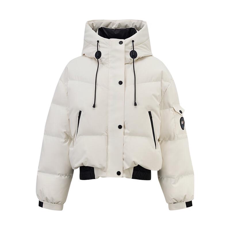 Chuyu Women's Three-Proof 90% White Duck Down Hooded Puffer Jacket