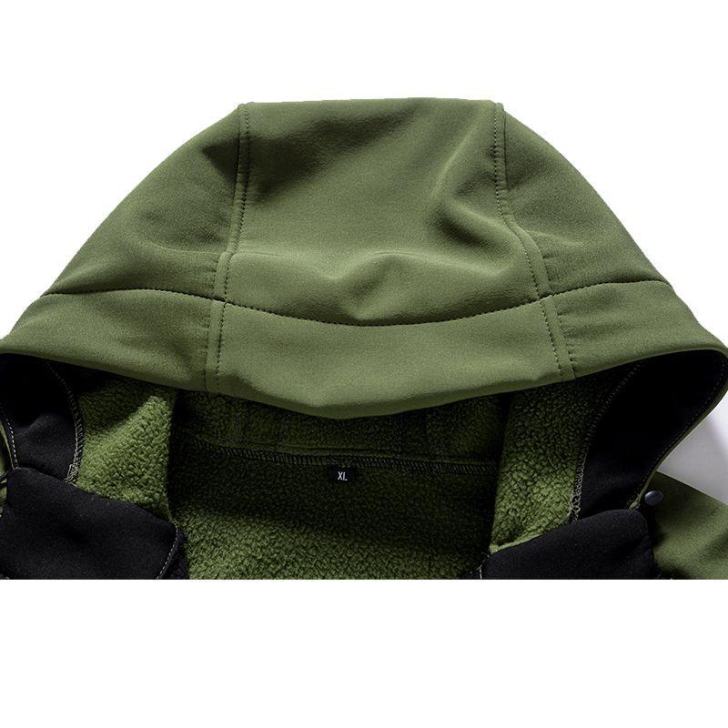 Erkekler Sıcak Açık Ordu Kamuflaj Elbise Seti Askeri Kapşonlu Avcılık Polar Ceket Giyim Takım Elbise Taktik Ceket Seti