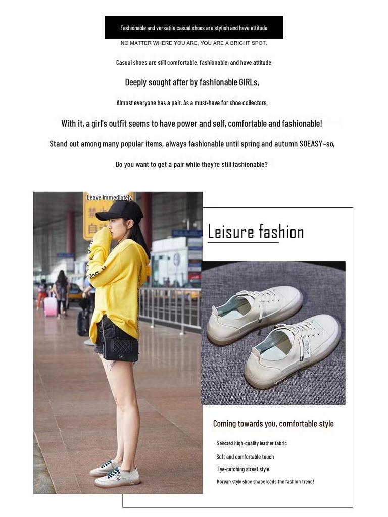 Women's White Leather Slip-On Sneakers - 2025 Spring/Summer Breathable Mesh, Soft Sole Casual Shoes