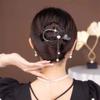 1Pc Pearl Rhinestone Oval Fishtail Twist Clip Back Head Hair Ponytail Clip Advanced Sense Fringed Hairpin Headgear Temperament