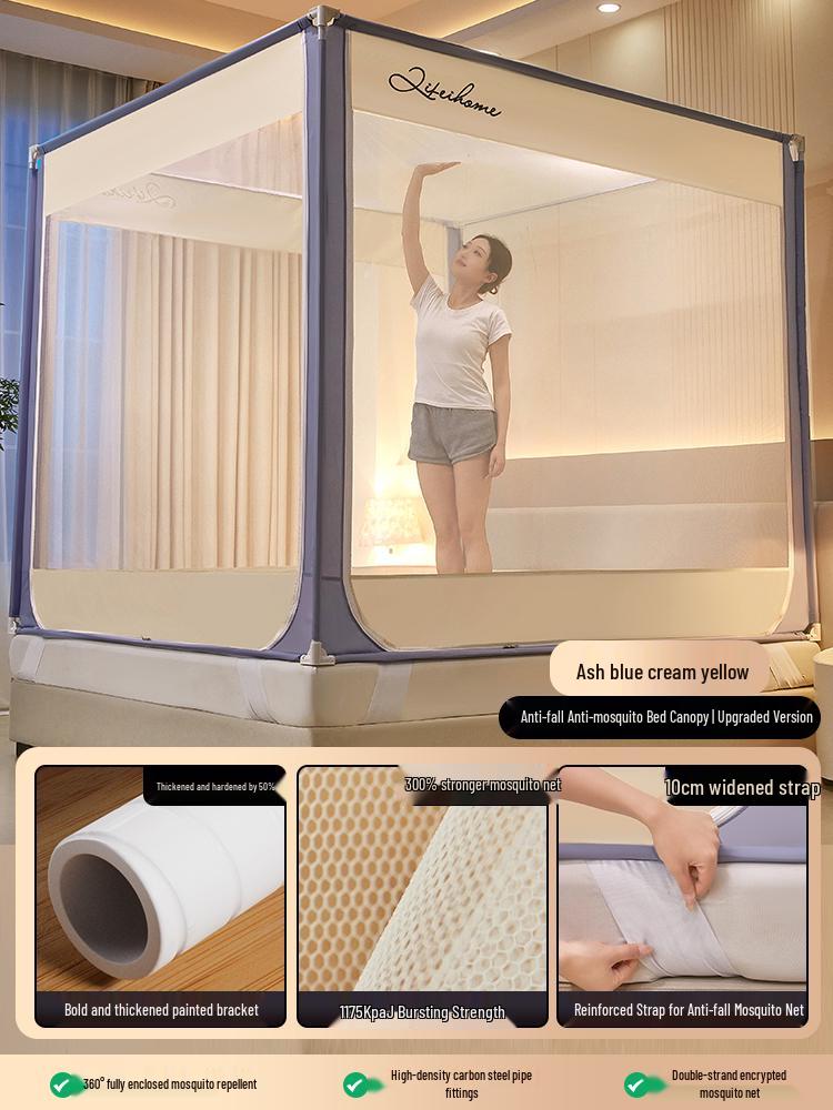 Free Shipping 2026 Anti-Fall Mosquito Net: Full-Cover Bed Rail Tent for Babies and Children