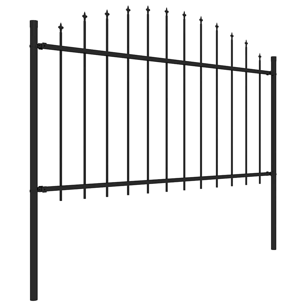Spear Tip Garden Fence Steel 714.5 x 150 cm Black