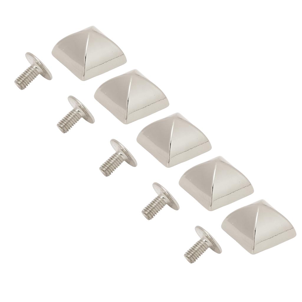 20Pcs 12mm 4 Corner Pyramid Rivets Zinc Alloy Square Pointed Screw Rivets Set for Belts Bags Hats