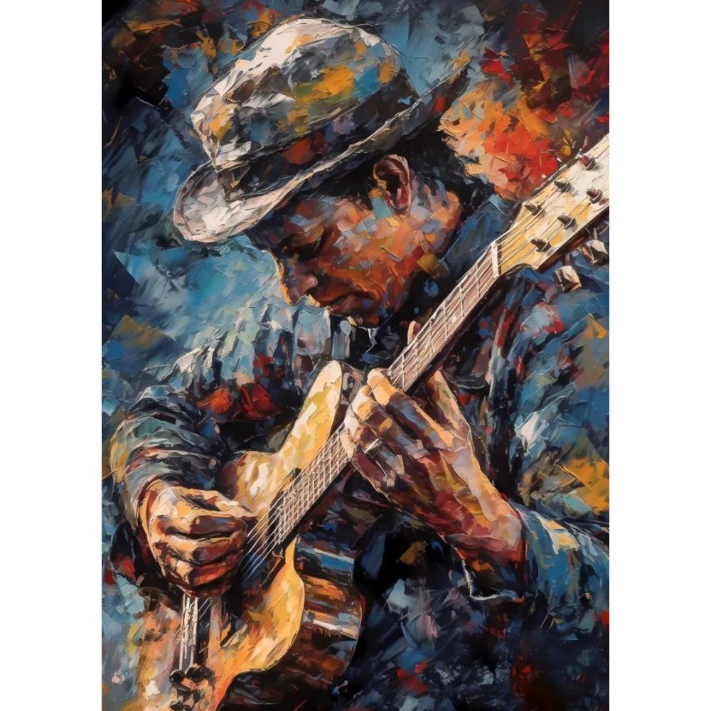 Abstrakte Vintage Musikposter Öl Jazz Saxophon Violine Gitarre Klavier Poster Leinwanddruck Wandkunst Poster Wohnzimmerdekor