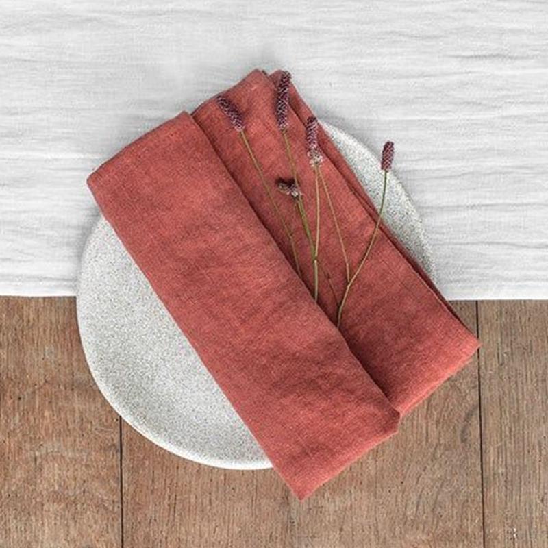 1 Pcs Linen Napkins 100% Flax Stonewashed Pure Linen 15.75 x 15.75 Inch Handcrafted Cloth Napkins Machine Washable