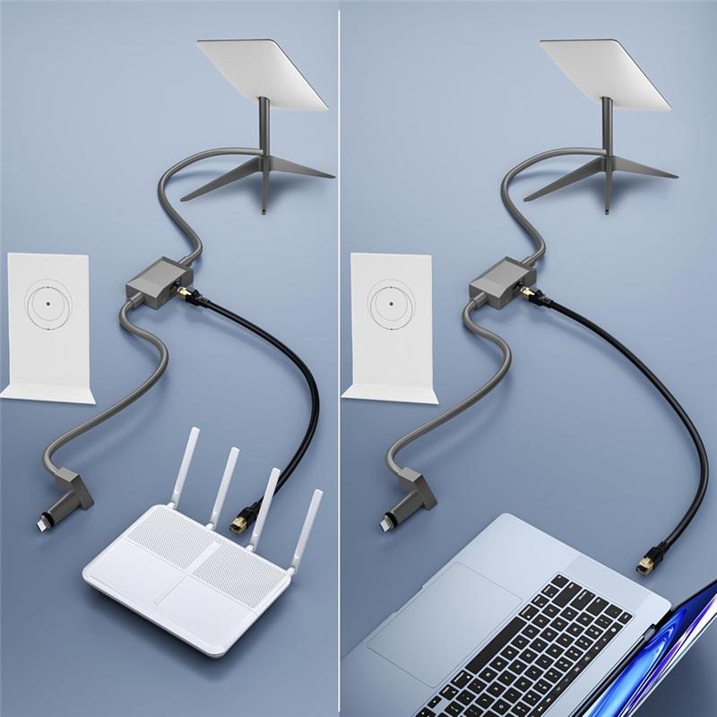 Klarer Ethernet-Adapter Für Starlink Gen 2 26AWG Starlink Ersatzkabel Verlängerung Ethernet-Kabel Mit RJ45-Anschluss (30FT)