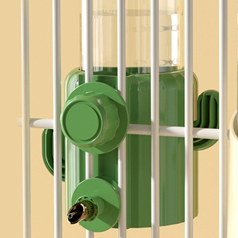 Leakproof Cage Mounted Bird Waterer Cactus Shape Plastic Automatic Drinking Container Water Dispenser for Bird Watering
