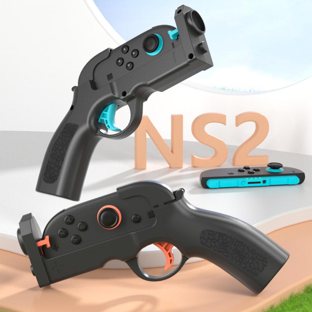 2 Pack Shooting Game Gun Controllers for Nintendo Switch 2 Controller, NS2 Gun Hand Grip Motion Controller Gamepad Joypad Gaming