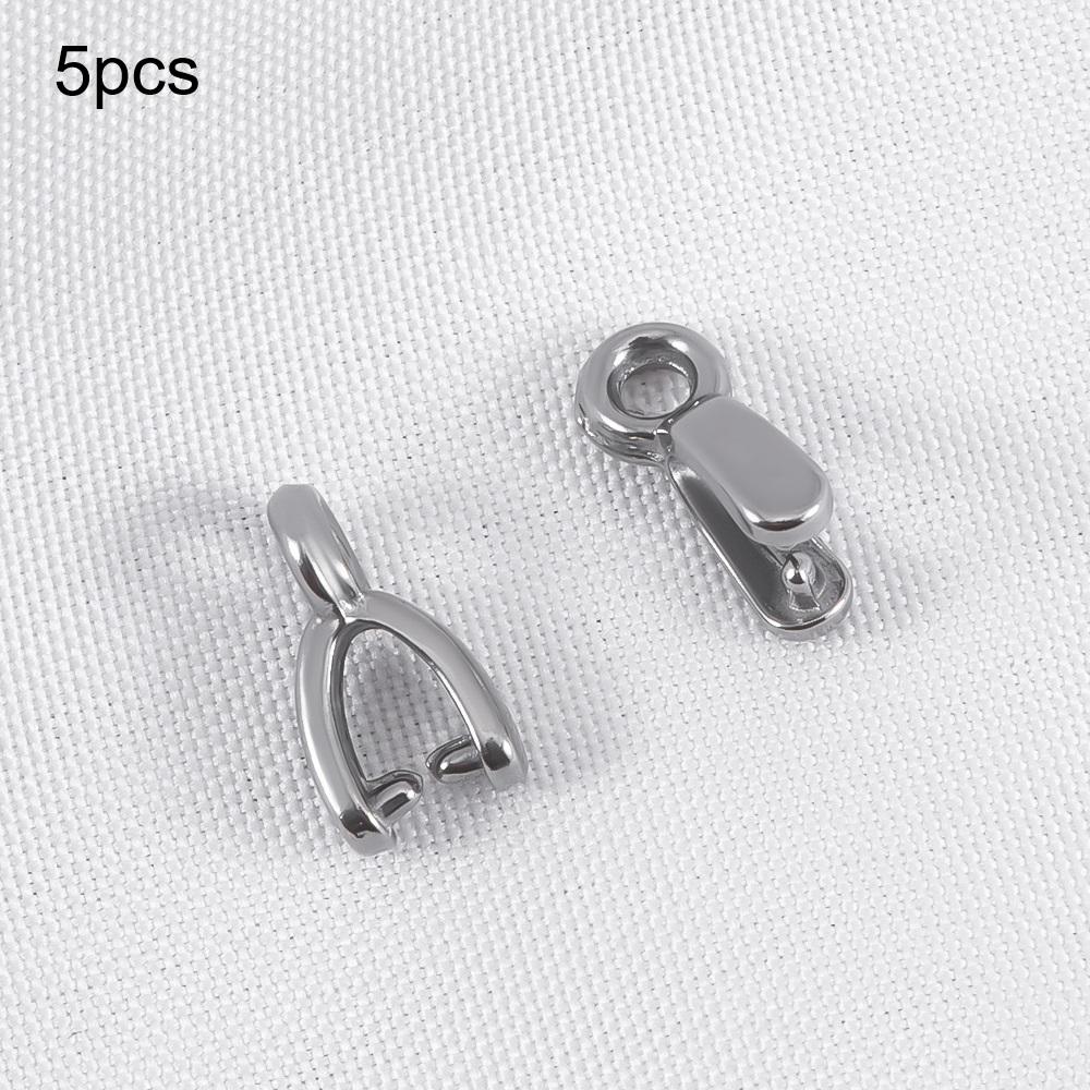 5 Stück 10 Stück Edelstahl-Anhänger-Klemmclip-Verschlusshaken für DIY-Halsketten-Schmuckherstellungsmaterial