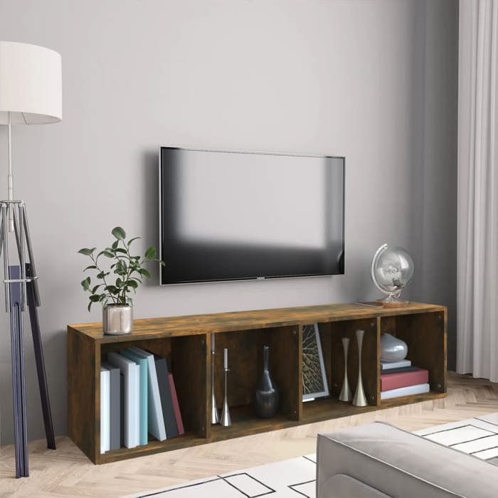 VidaXL Bibliothèque-Meuble TV Chêne fumé 143x30x36cm Bois d'ingénierie 815270