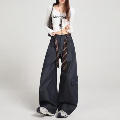 Women's 2025 Autumn Retro Wide-Leg Cargo Pants