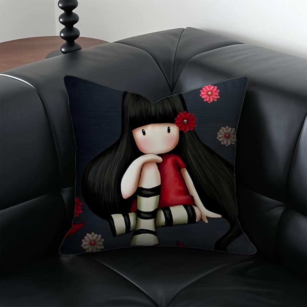llustration Cute SSantoro GGorjuss Cushion Cover Pillow Case Antidustmite Invisible zipper silky short plush Sofa cushion