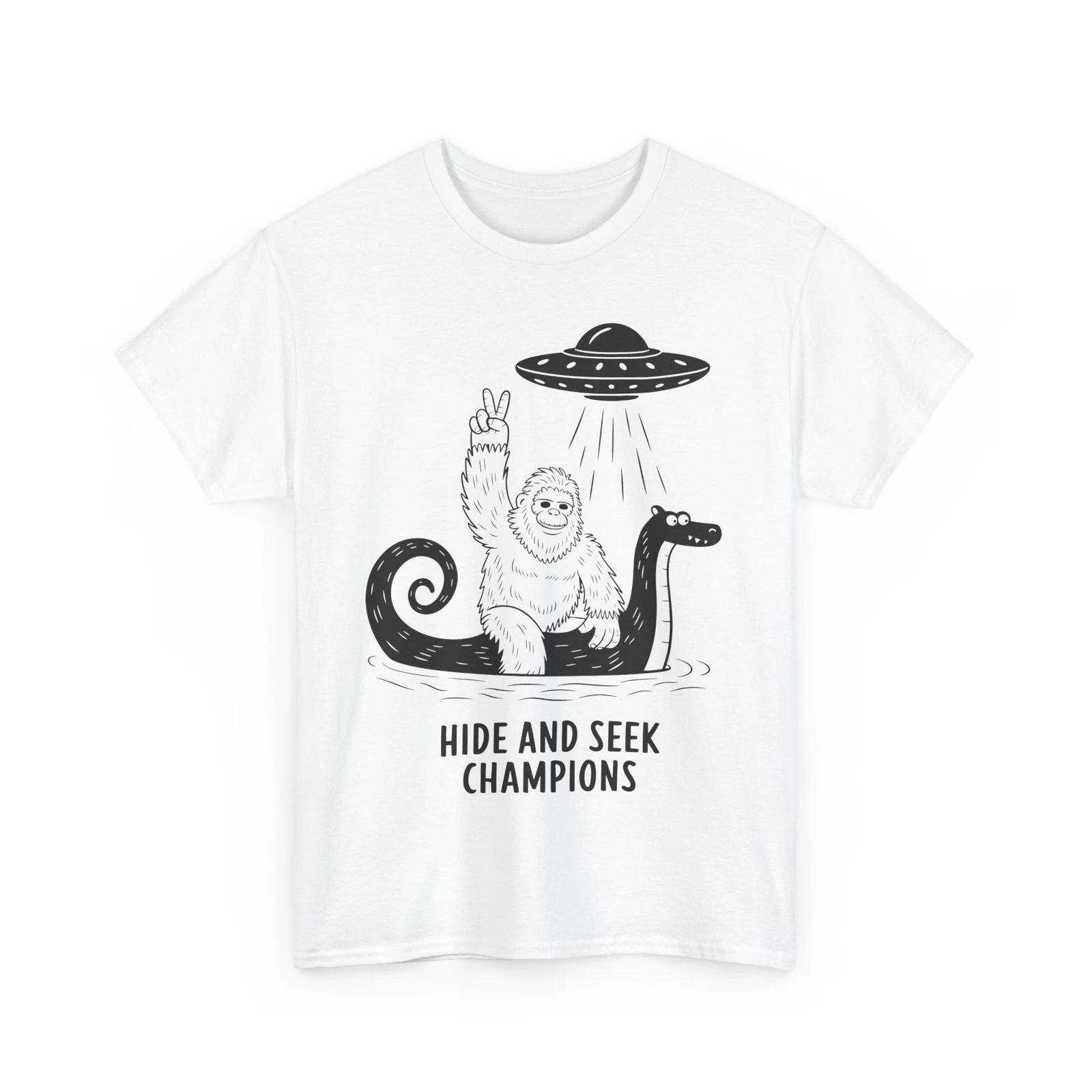 Hide And Seek Champions Cryptozoology T-Shirt | Cryptid Shirt | Bigfoot Shirt XL