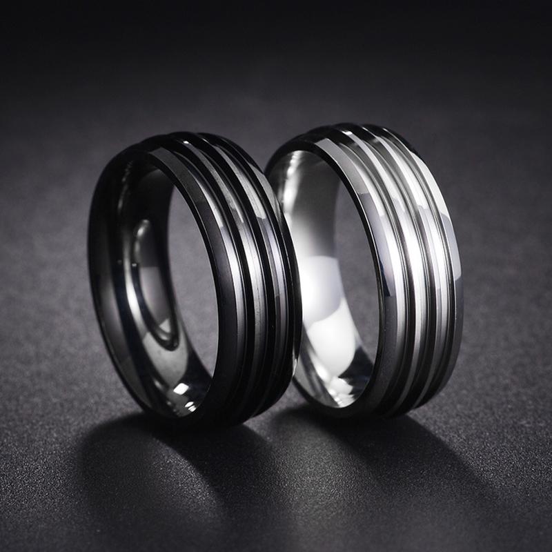 Nerezový DIY Ručně vyráběný Prsten Šířka 4/5/6/8mm 1/2/3 Prázdná Drážka Módní Kouzlo pro Muže a Ženy