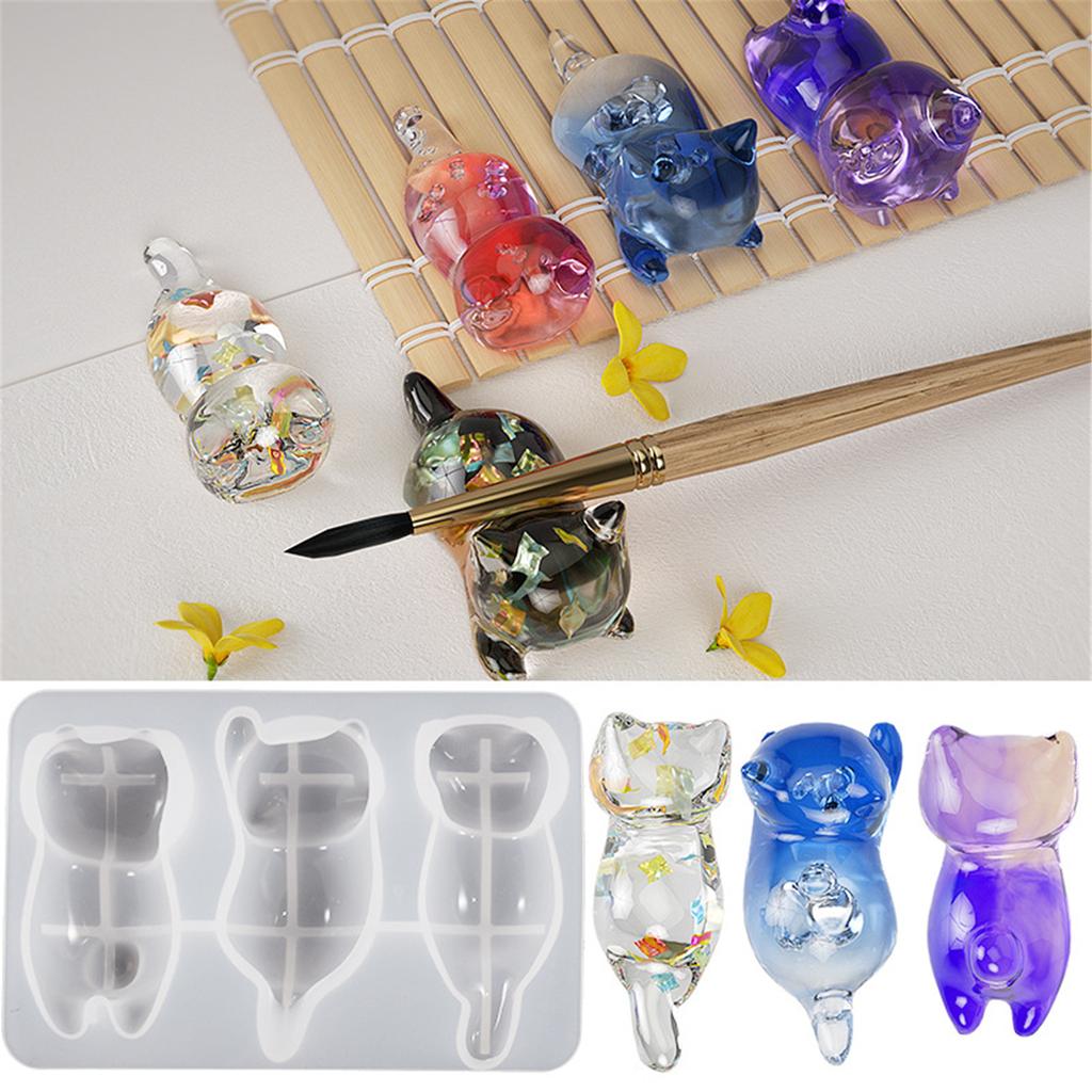 Animal Fondant Molds 3D Shaped Silicone Moulds Cute Pen Holder Decorating Molds Candy Soap Candle Epoxy Clay Molds