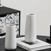 Nordic White Minimalist Ceramic Vase for Dried Flowers - Modern Hydroponic Decoration for Living Room or Dining Table.