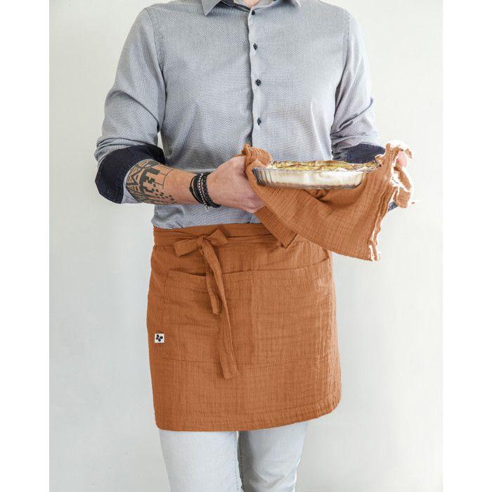 "Gaia" Chef's Apron 45 X 80 Cm "Cotton Gauze" Butterfly Effect