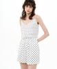 Bikwaieos Banded Satin Shorts Dot_Ivory Black