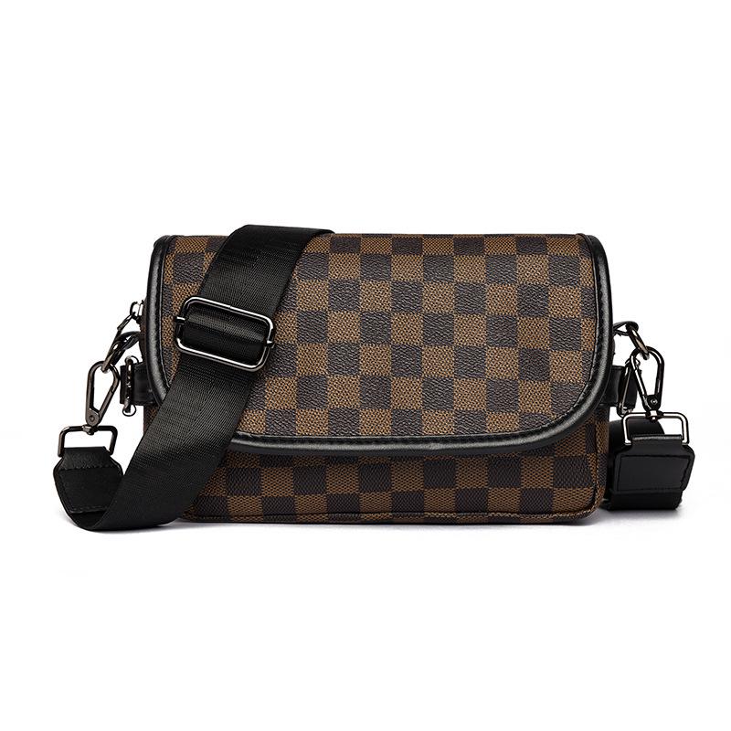 

Модная клетчатая мужская сумка кроссбоди на плечо и грудь