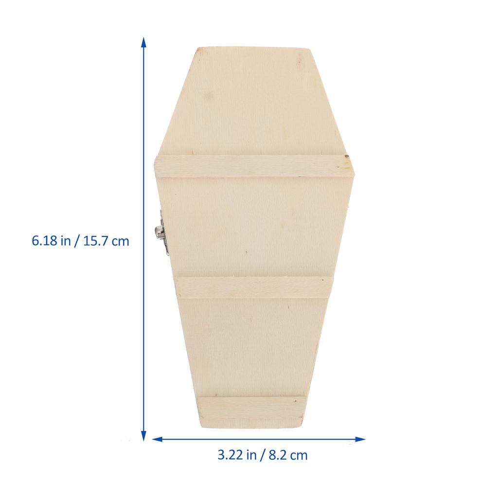 Halloween Coffin Candy box Mini Hexagonal Coffin Gift Box Wooden Box Candy Storage Box DIY Halloween Party Gift Box Accessories