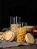 1PC Round Glass Storage Jars with Bamboo Lid for Coffee Beans Grains Noodles Food Storage Containers Kitchen Organizers Storage
