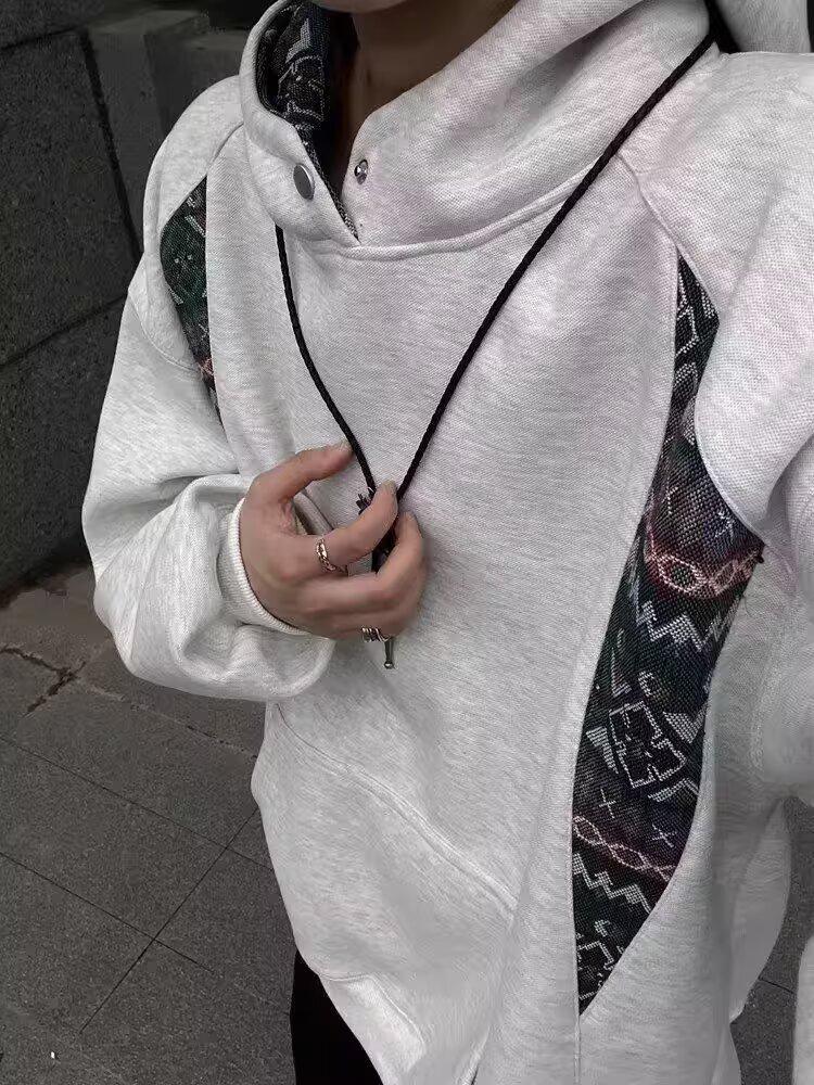 2025 Men's Plus Velvet Heavyweight Hoodie - Trendy American Lazy Style, Loose Fit, Perfect for Couples in Spring & Autumn.