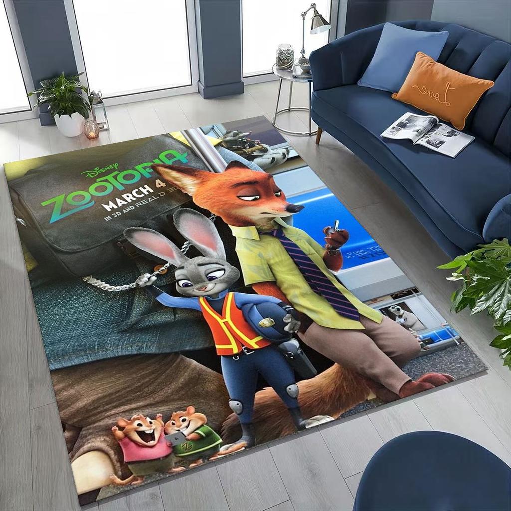 27 Style Zootopia Judy Nick Cartoon Rug for Bedroom Living Room Sofa Home Doormat Decor, Large Kids Non-slip Floor Mat Gift