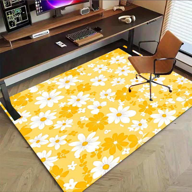 1PC Flower Pattern Non-Slip Floor carpet, suitable for Office, bedroomand playrooms. It can also be used as a sofa footrest cover-T72