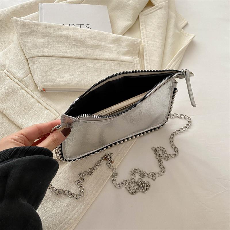 Small Pu Envelope Bag For Women With Chain Strap And Zip Closure For Daily Use